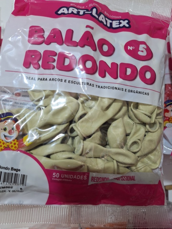 BAL�O N:5 REDONDO BEGE C/50UND